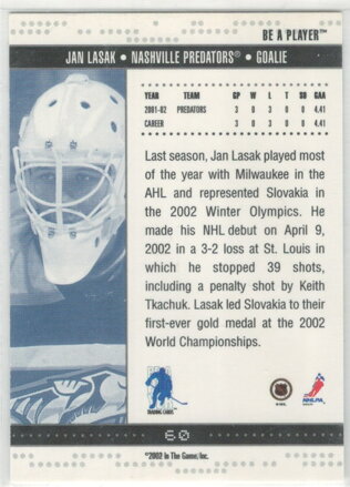 2002-03 BAP Memorabilia NHL All Star Game  č.60 Ján Lašák 7/10