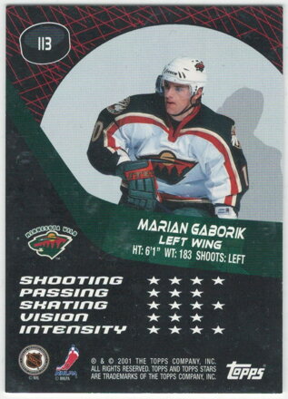 2000-01 Topps stars RC č. 113 Marián Gáborík