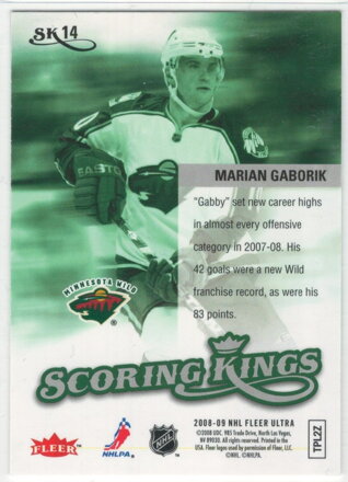 2008-09 Fleer Ultra Scoring King č. sk14 Marián Gáborík 