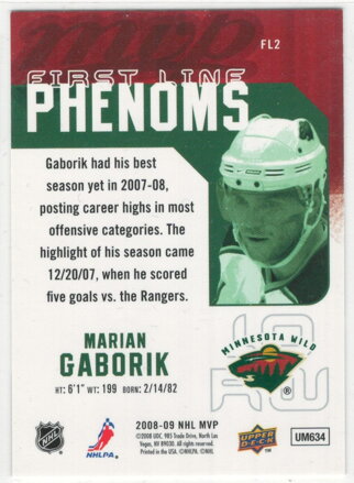 2008-09 MVP First Line Phenoms č.fl2 Marián Gáborík