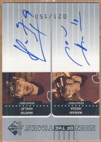 2001-02 SP Authentic Sign of the Times #HH Martin Havlat/Marian Hossa/ 150