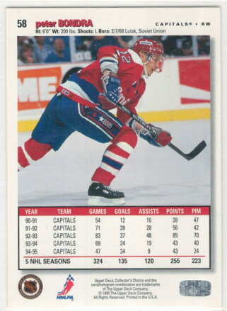 1995-96 Upper Deck Collectors Choice c. 58 Peter Bondra