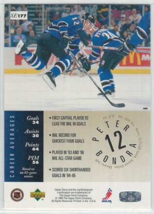 1995-96 Upper Deck Special edition Gold č. SE177 Peter Bondra