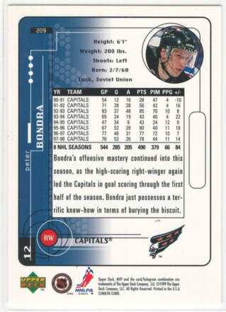 1998-99  Upper Deck MVP č. 209 Peter Bondra