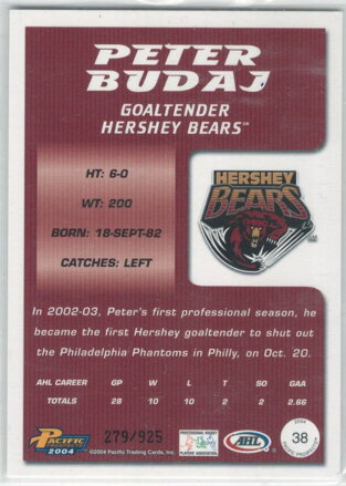 2003-04 Pacific AHL Prospects Gold č.38 Peter Budaj 279/925