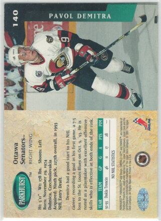 1993-94 Parkhurst Emerald Ice č. 140 Pavol Demitra