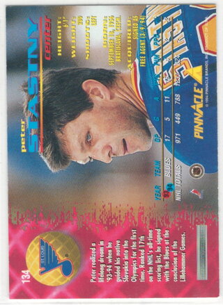 1994-95 Pinnacle  č. 134 Peter Šťastný 