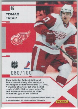 2010-11 Zenith Epix Jersey RC č.46  Tomáš Tatár 80/100