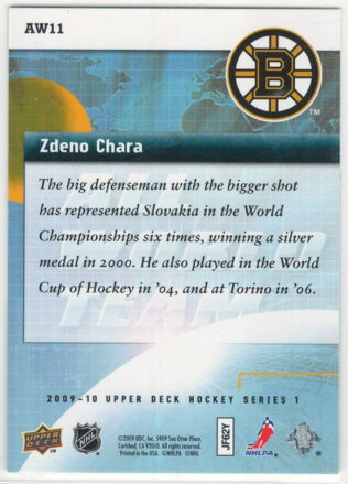 2009-10 Upper Deck All world team  č. aw11 Zdeno Chára