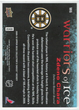 2009-10 UD Collector choice Warriors of ice č. W6 Zdeno Chára