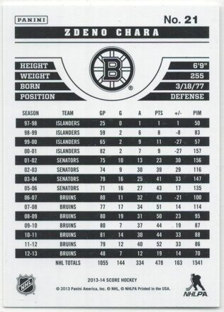 2013-14 Score č. 21 Zdeno Chára