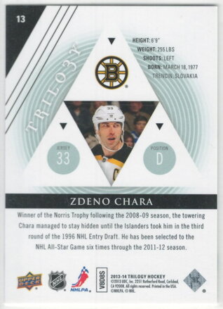 2013-14 UD  Trilogy č. 13 Zdeno Chára