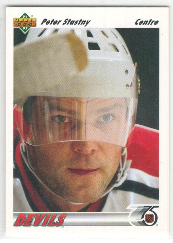 1991-92 Upper Deck  č. 113 Peter Šťastný french variant