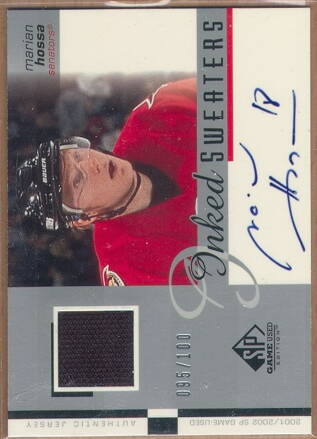 2001-02 SP Game Used Inked Sweaters #ISMH Marian Hossa/100