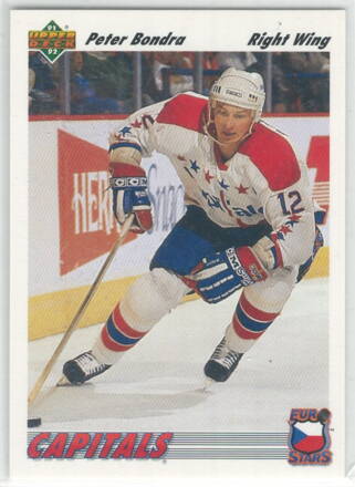 1991-92 Upper Deck Euro stars  č. E12 Peter Bondra
