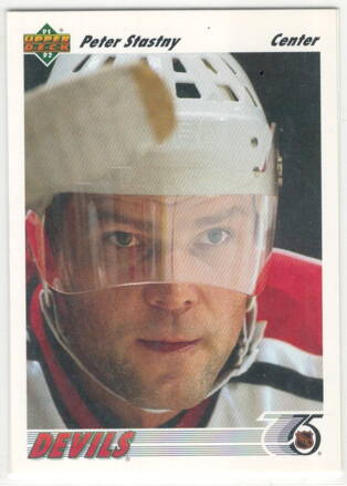 1991-92 Upper Deck  č. 113 Peter Šťastný english variant