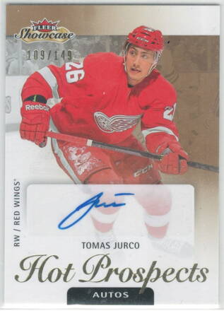 2013-14 Fleer showcase Hot prospects Autograph RC č.150  Tomáš Jurčo 109/149 